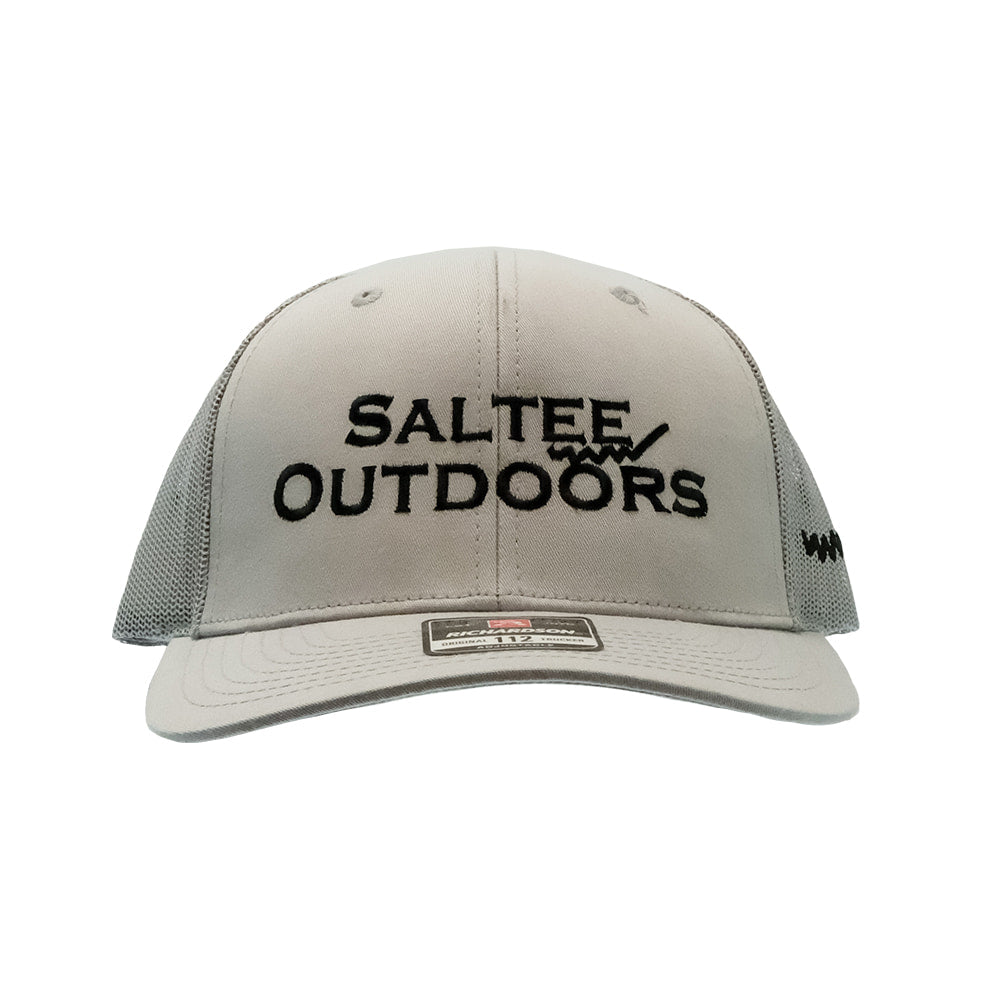 Saltee Outdoors Hats Saltee Outdoors Light Grey with Black Embroidery Meshback Cap