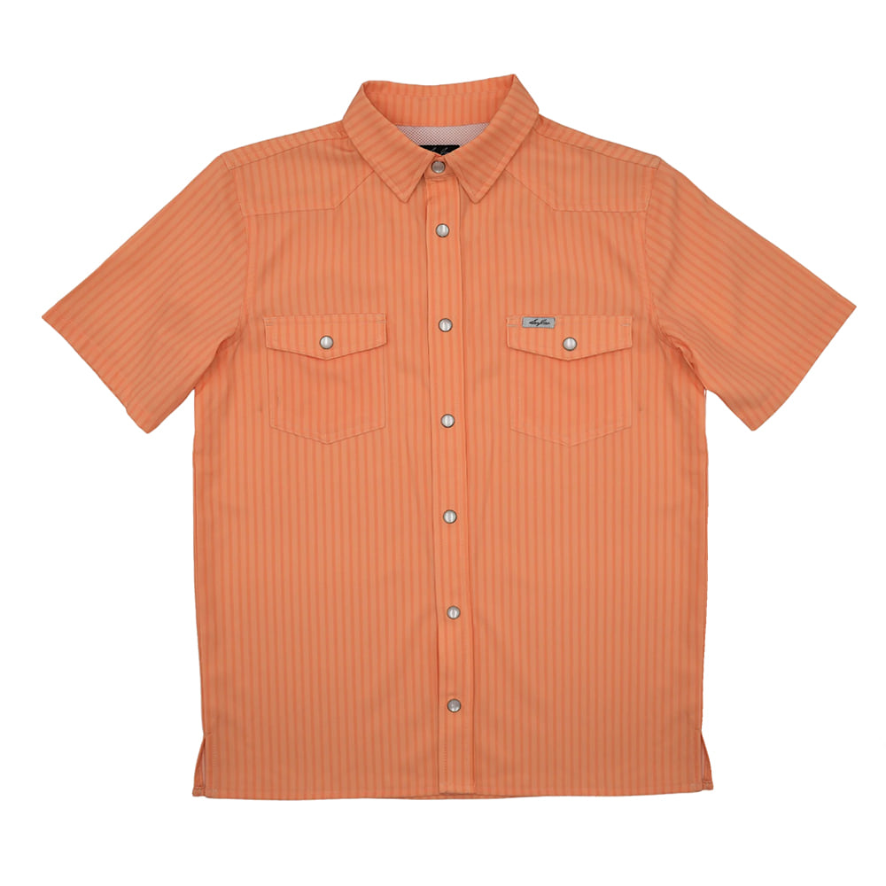San Jac Outdoors Apparel San Jac Outdoors Boy's Youth Peach Pearl Snap Short Sleeve Shirt