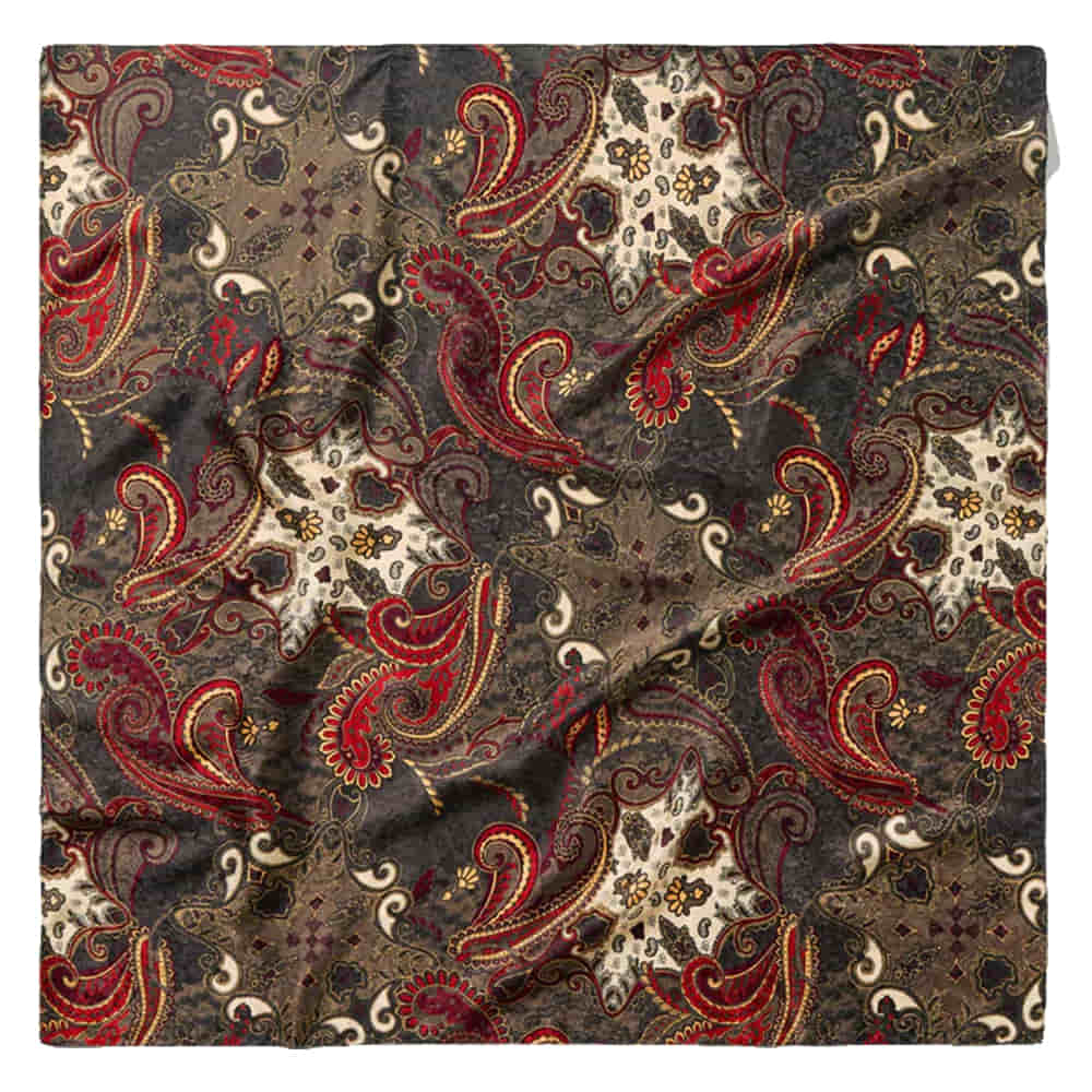 Schaefer Outfitter Apparel PAISLEY WILD RAG IN COCOA BURGUNDY