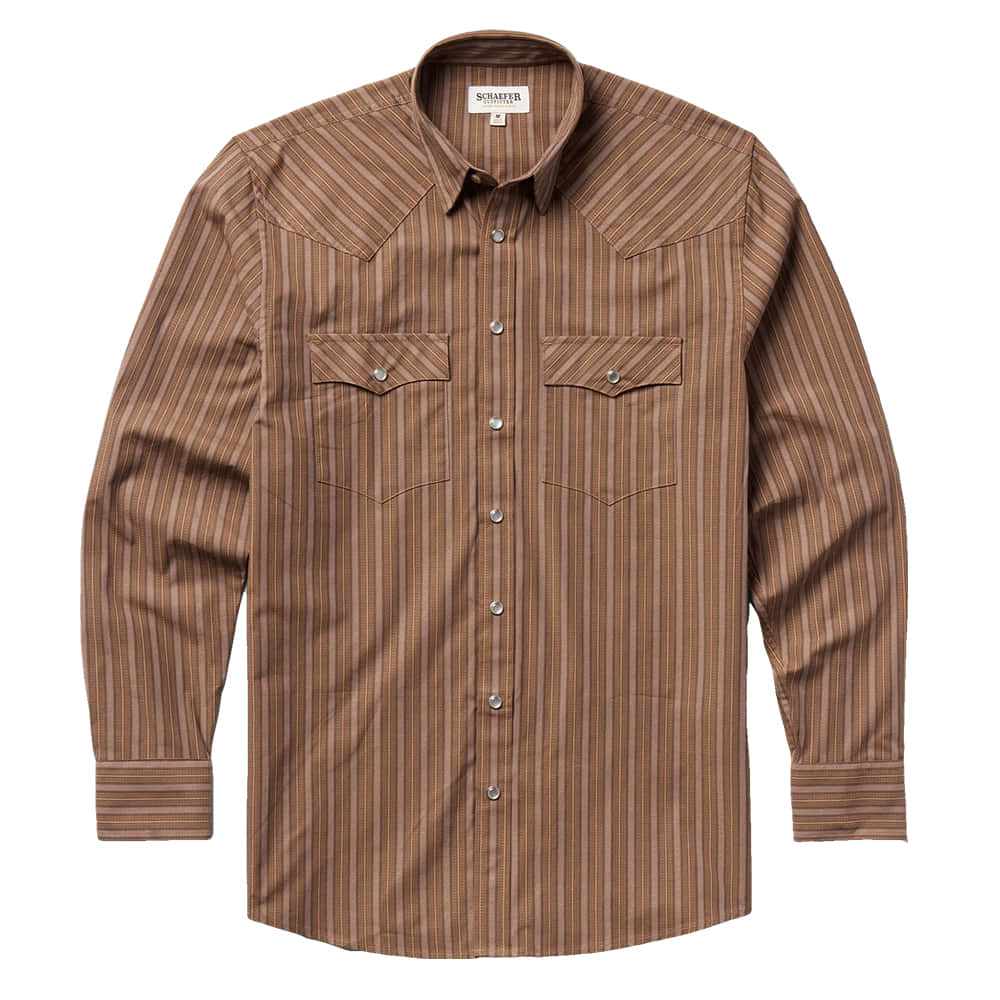 Schaefer Outfitter Apparel Schaefer Outfitter Mens Classic Western Button Down with Snaps in Childress