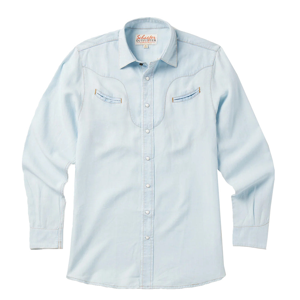Schaefer Outfitter Apparel Schaefer Outfitters Jesse Western Light Wash Long Sleeve Men's Shirt