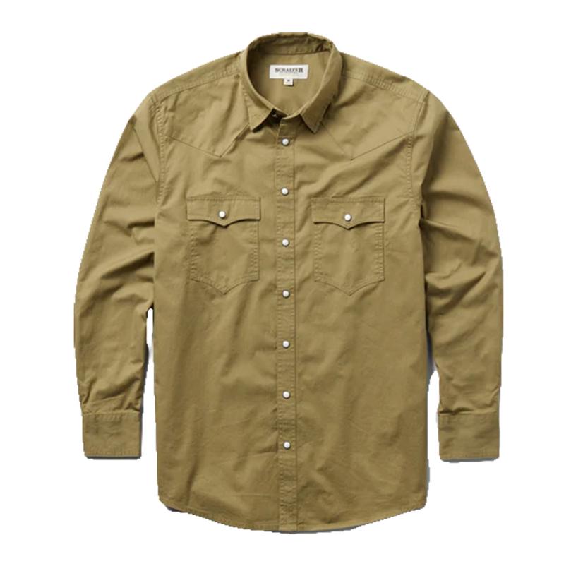 Schaefer Outfitter Apparel Schaeffer Outfitter Slub Twill Long Sleeve Snap Men's Shirt In Olive