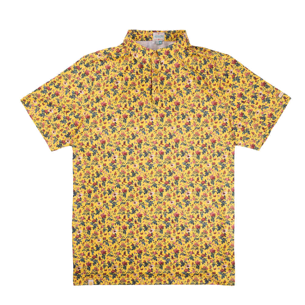 Sendero Provisions Company Apparel Sendero Provisions Company Mens Yellow High Noon Polo Performance Mens Shirt