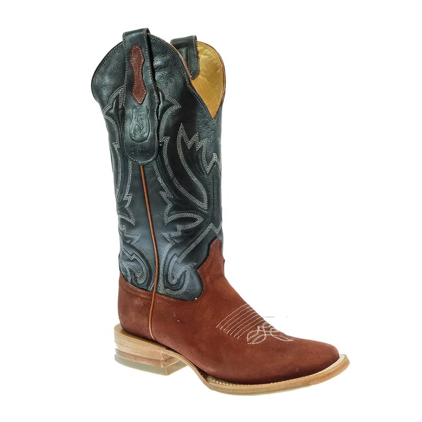Serna Boots Footwear Serna Cognac Pig Navy Top Women's Boot