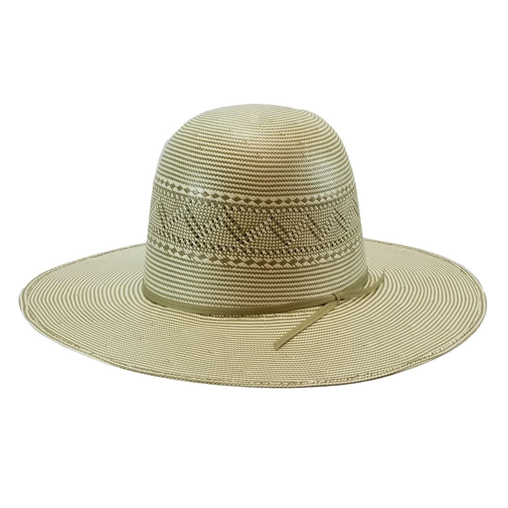 Serna Boots Hats Serna 4.25" Brim Open Crown Natural and Dark Tan Straw Hat