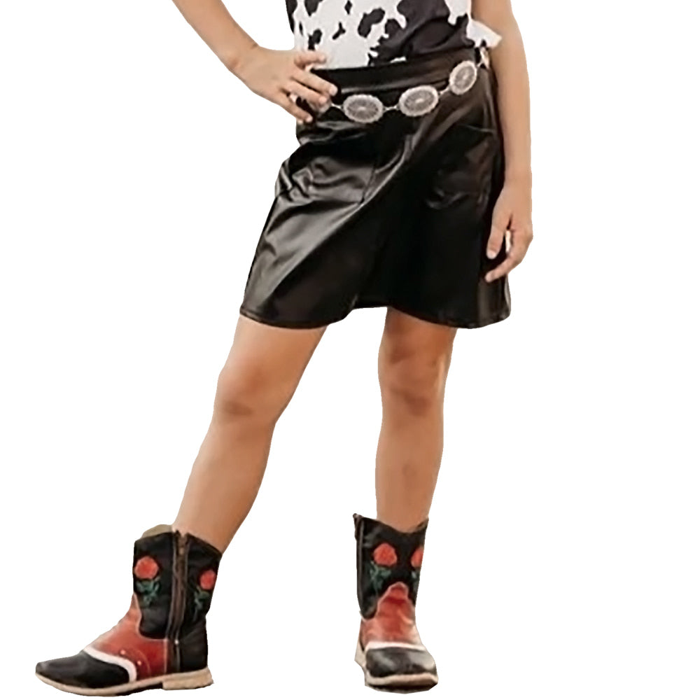 Shea Baby Apparel Shea Baby Girl's Black Leather Skirt