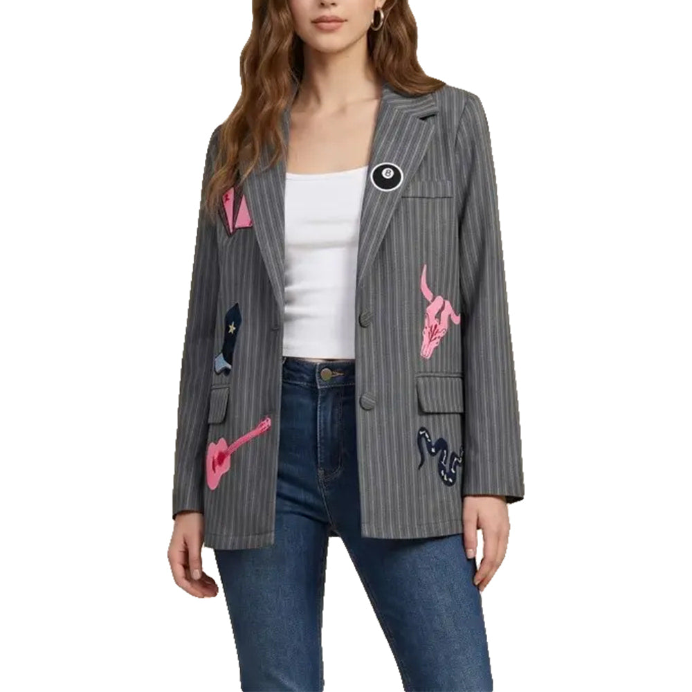 South Texas Tack 3000 WOMENS BLAZERS Grey Embroidered Blazer