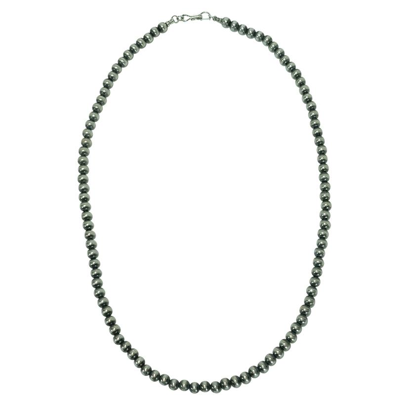 South Texas Tack Apparel 22 Inch / Silver Navajo Pearl Necklace 6mm x 22inches