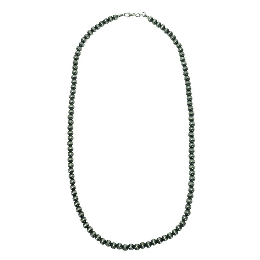 South Texas Tack Apparel 24 Inch / Silver Navajo Pearl Necklace 6mm x 24inches