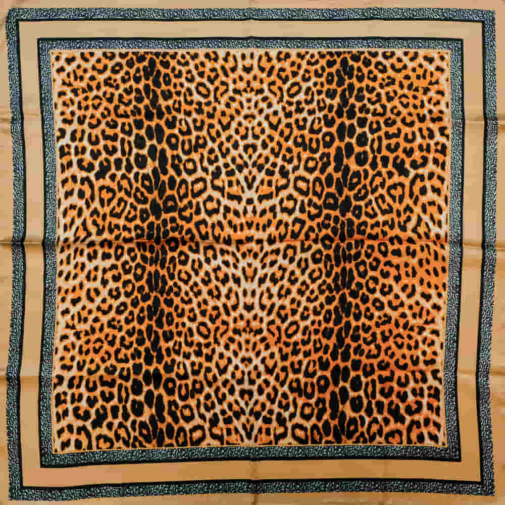 South Texas Tack Apparel Apparel Camel / 27"X27" South Texas Tack Apparel Wild Rag Satin Synthetic Leopard