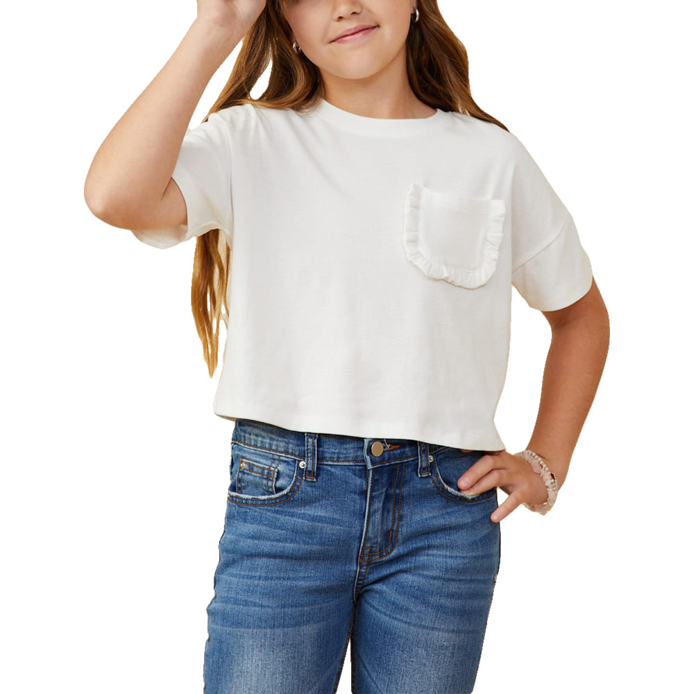 South Texas Tack Apparel Apparel Girls Ruffle Pocket Knit T Shirt