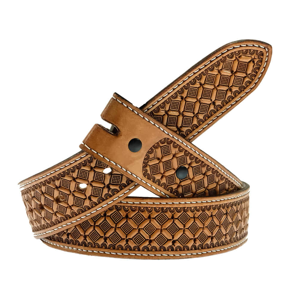 South Texas Tack Apparel Apparel South Texas Tack Antiqued Leather Belt with Waffle Stamp