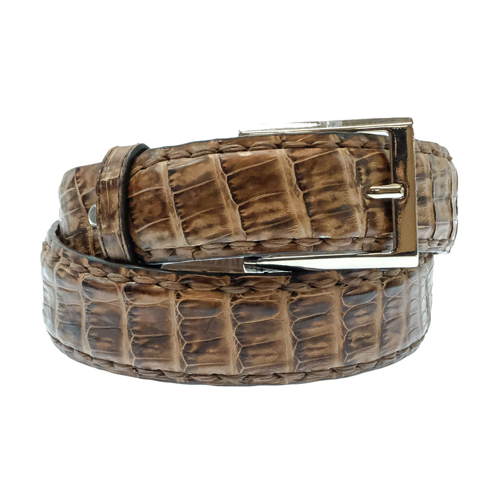 South Texas Tack Apparel Apparel South Texas Tack Cognac Caiman Flank Leather Belt