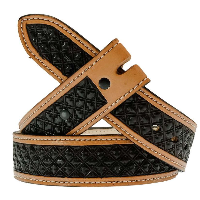 South Texas Tack Apparel Apparel South Texas Tack Custom Chocolate Dyed Stamped STT Branded Leather Belt