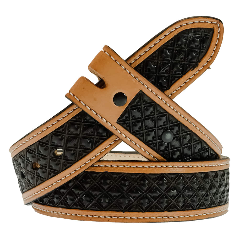 South Texas Tack Apparel Apparel South Texas Tack Custom Chocolate Dyed Stamped STT Branded Leather Belt
