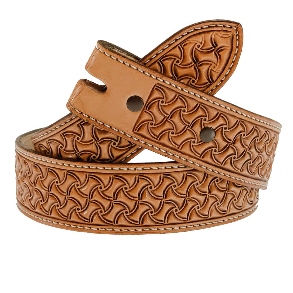 South Texas Tack Apparel Apparel South Texas Tack Custom Tan Stamped Belt - Decorative Stamped