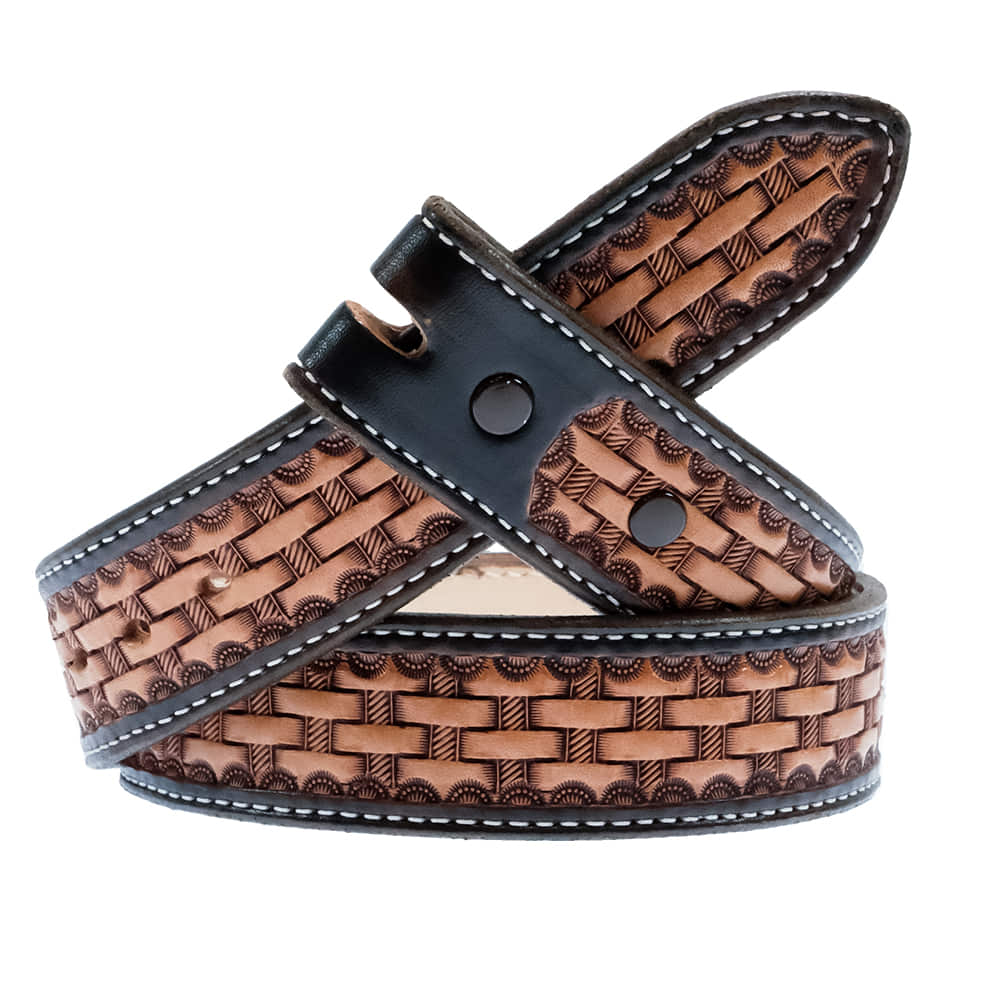 South Texas Tack Apparel Apparel South Texas Tack Saddle Shop Tan Custom Basket Stamp Belt