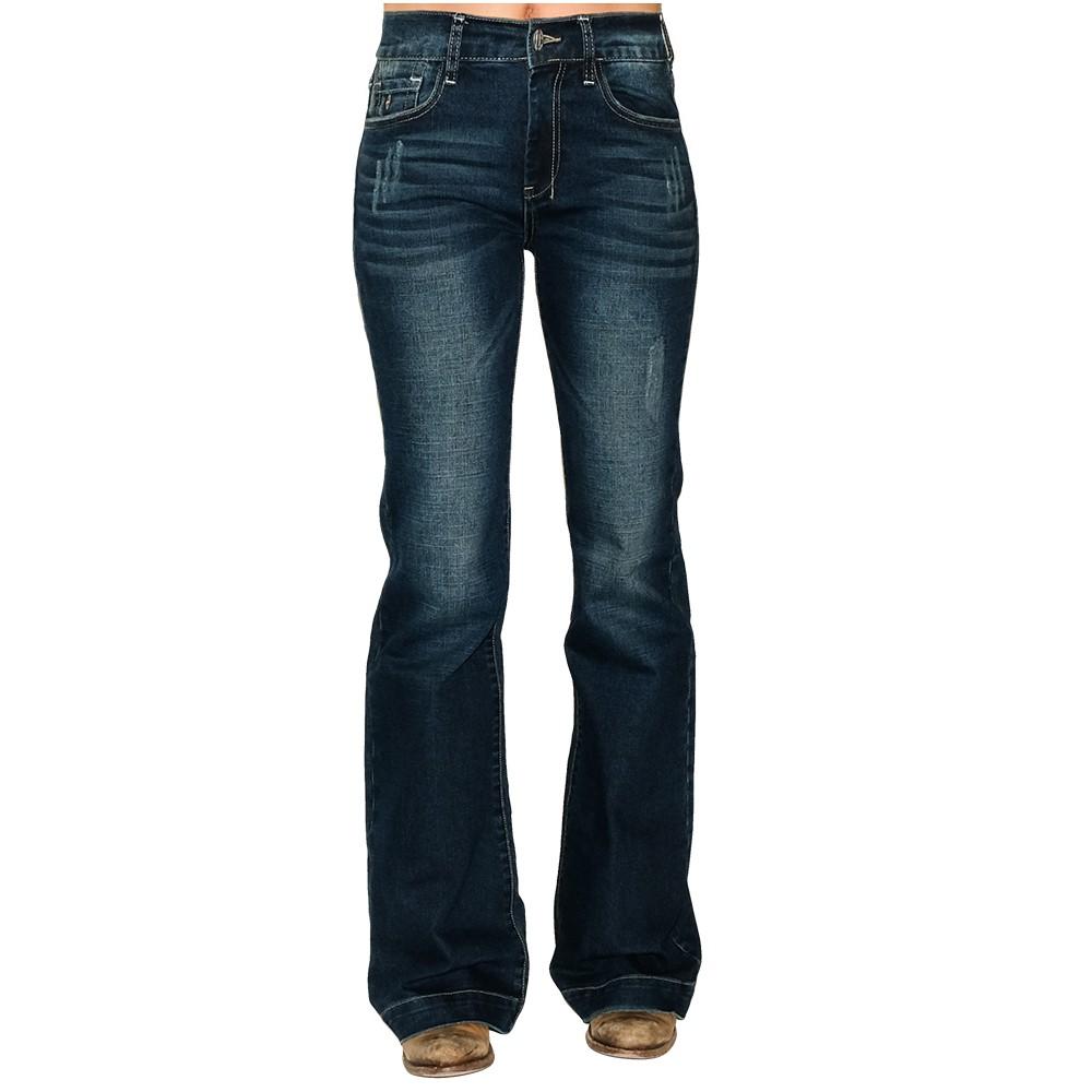 South Texas Tack Apparel Apparel South Texas Tack Signature Mid-Rise Distressed Wash Women's Trouser Jeans
