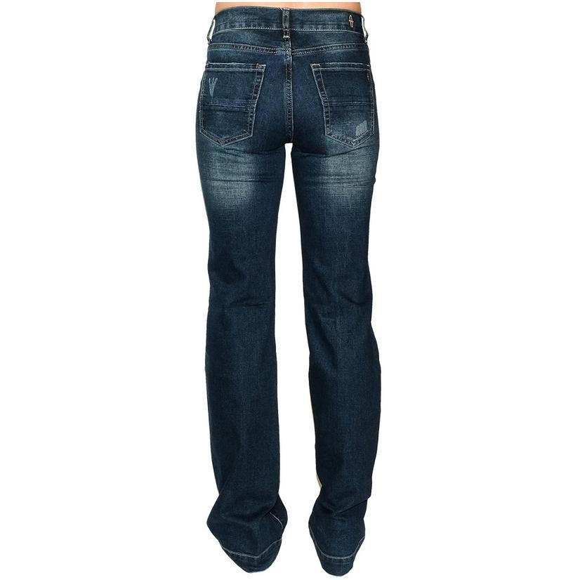 South Texas Tack Apparel Apparel South Texas Tack Signature Mid-Rise Distressed Wash Women's Trouser Jeans