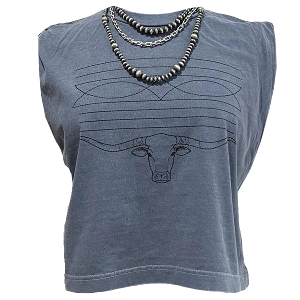 South Texas Tack Apparel Boot Stitch Garmen Dyed Muscle Tank