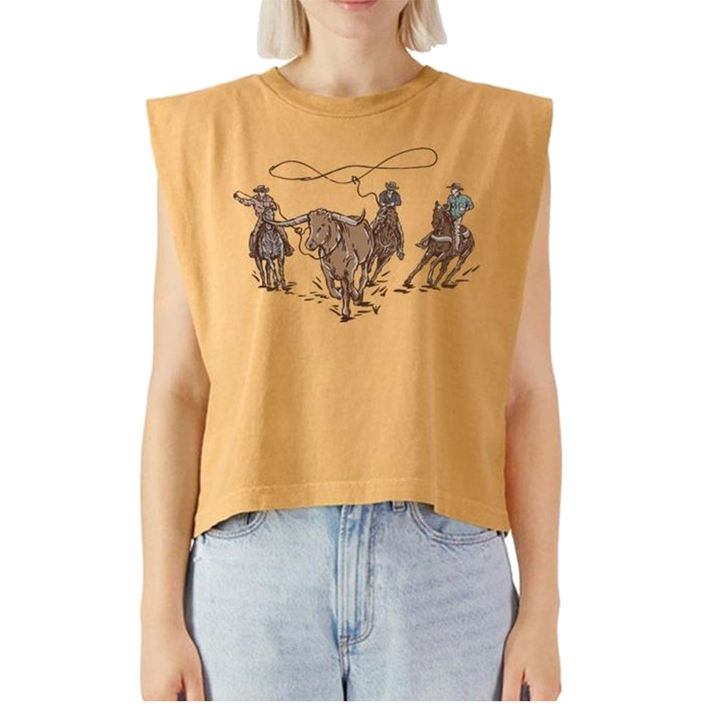 South Texas Tack Apparel Cowboy Lasso Garmen Dyed Muscle Tank