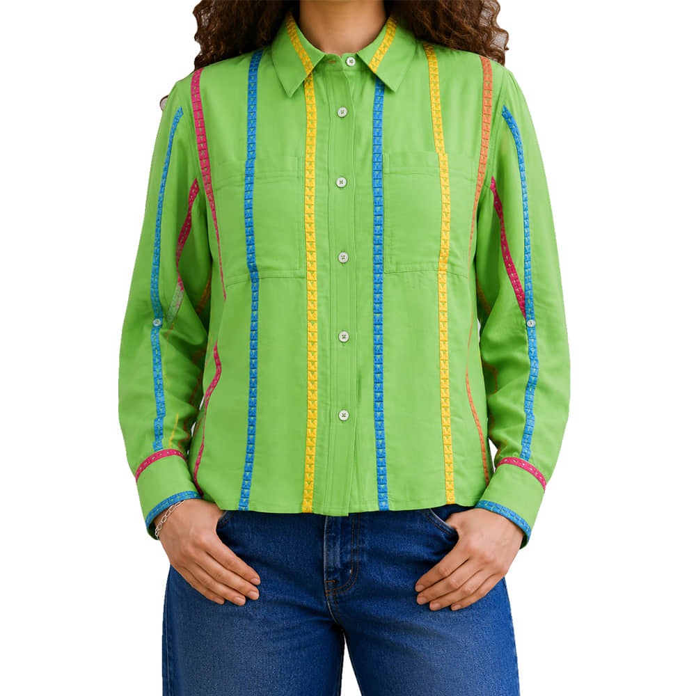 South Texas Tack Apparel Fiesta Ribbon ButtonUp