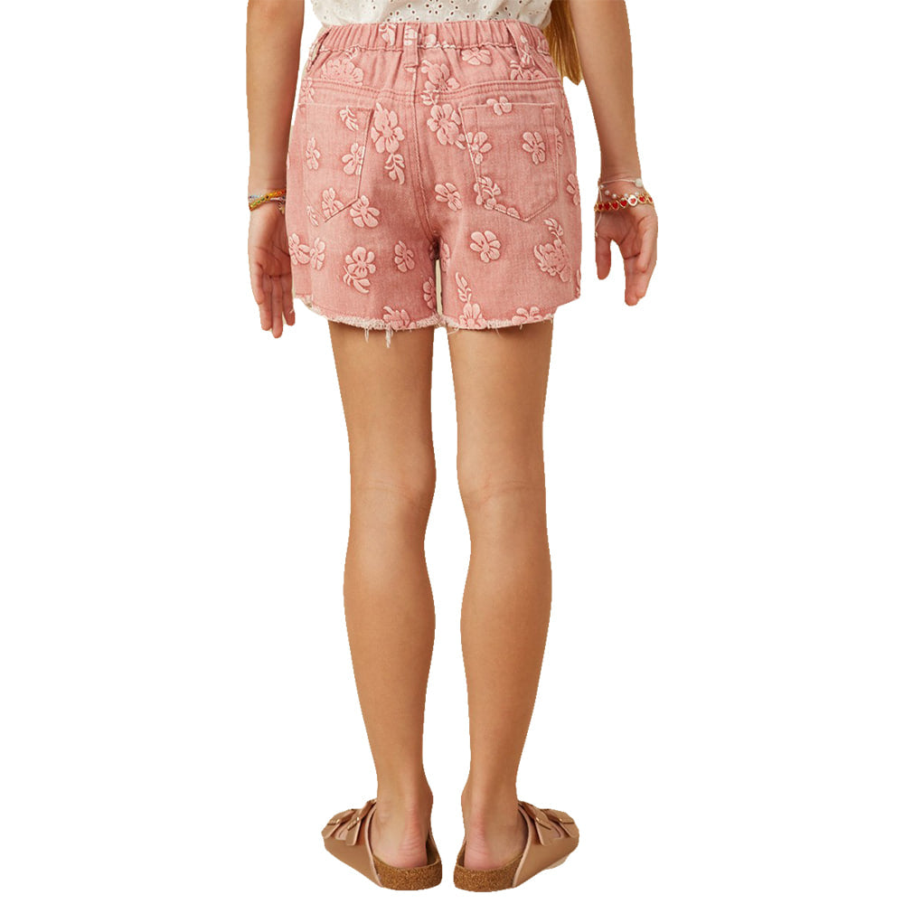 South Texas Tack Apparel Girls Floral Printed Distressed Denim Shorts