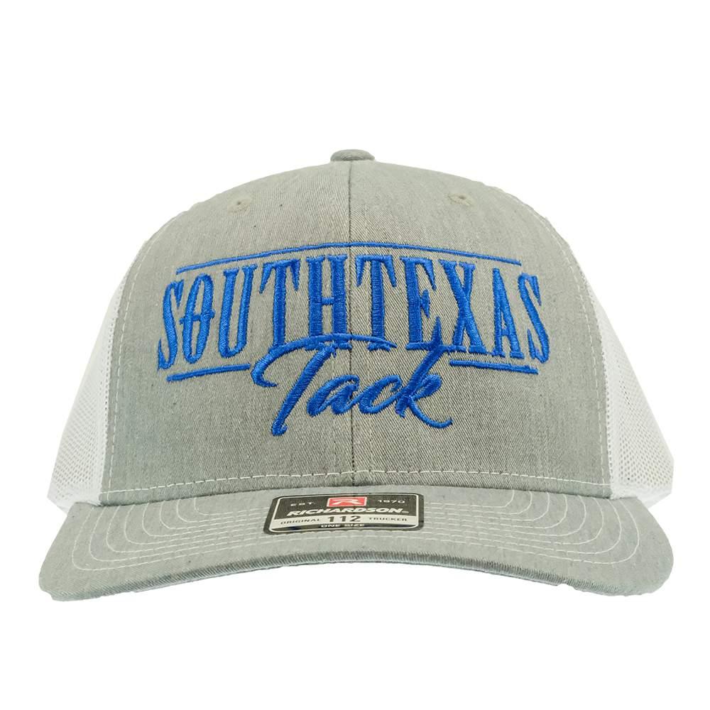 South Texas Tack Apparel hat Gray/White / Osfa South Texas Tack Grey and White with Blue Embroidery Mesh Back Cap