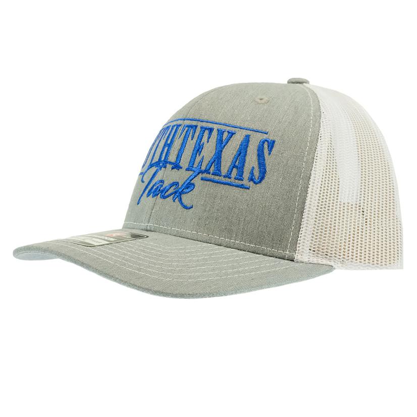 South Texas Tack Apparel hat Gray/White / Osfa South Texas Tack Grey and White with Blue Embroidery Mesh Back Cap