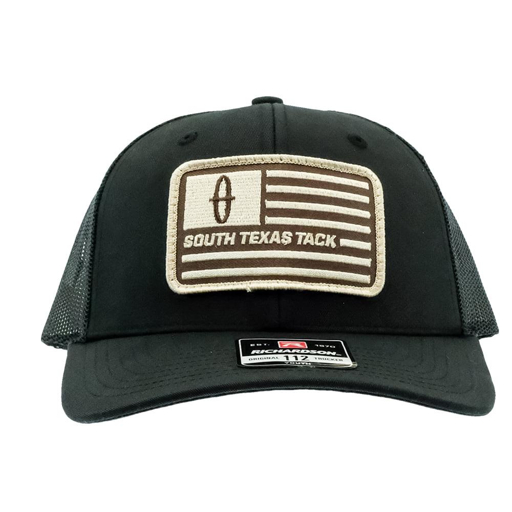 South Texas Tack Apparel Hats Black / Youth South Texas Tack Black Cap with Brown Flag Patch