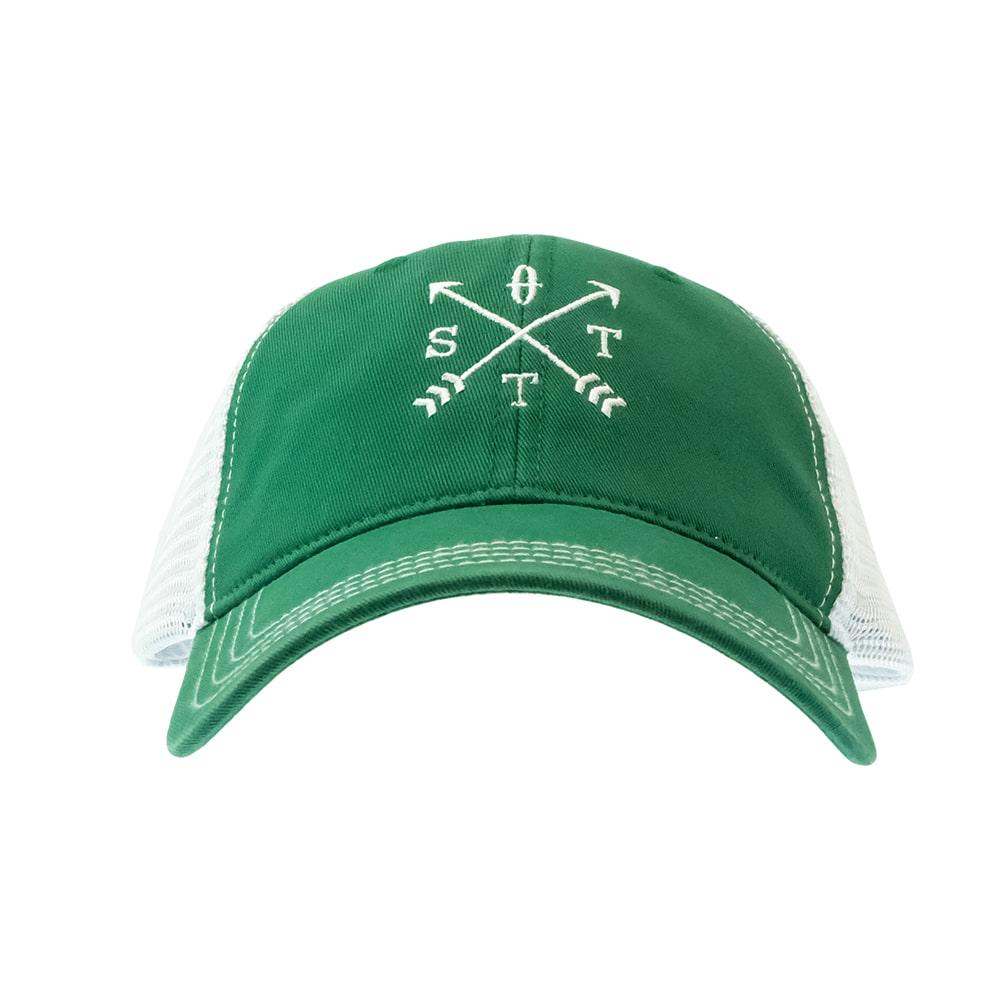 South Texas Tack Apparel Hats Green/White / Osfa South Texas Tack Apparel Embroidered Compass Green and White Mesh Back Cap