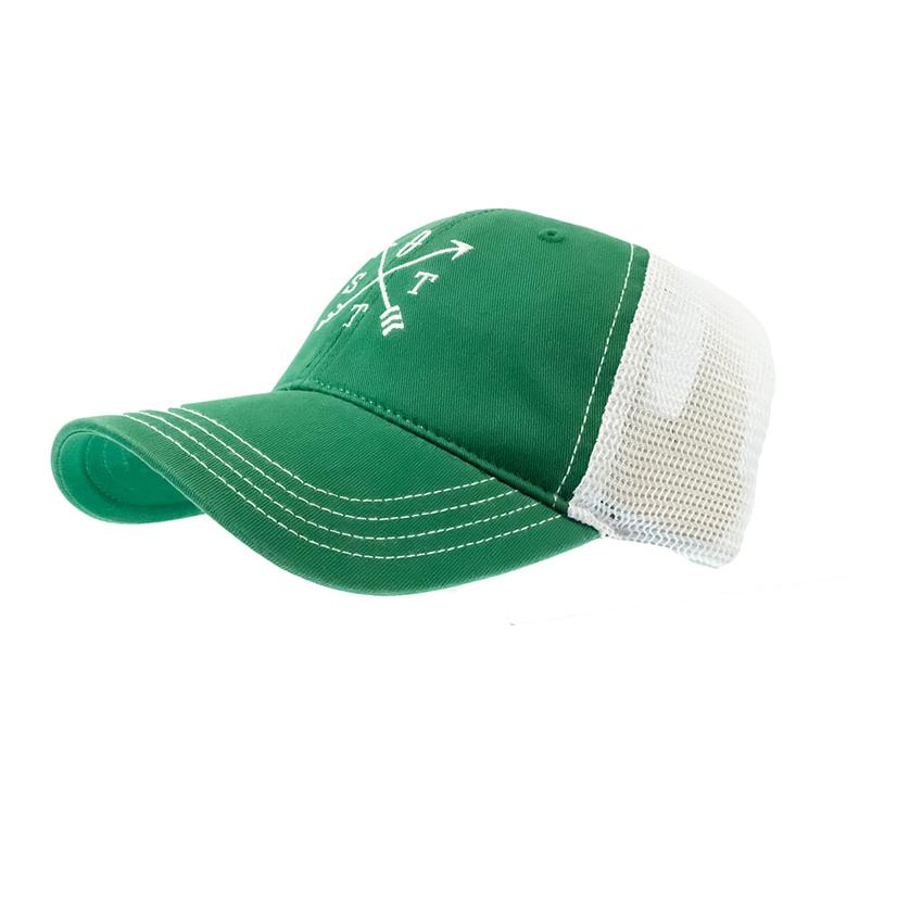 South Texas Tack Apparel Hats Green/White / Osfa South Texas Tack Apparel Embroidered Compass Green and White Mesh Back Cap