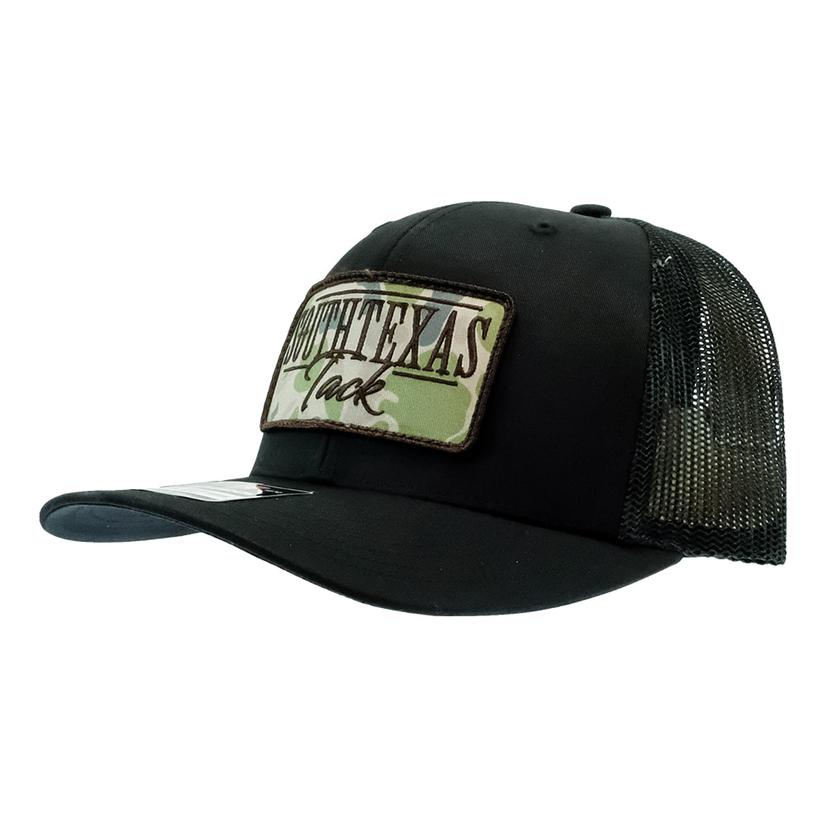 South Texas Tack Apparel Hats OSFA / BLACK South Texas Tack Camo Patch Black Mesh Back Cap