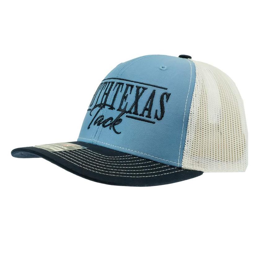 South Texas Tack Apparel Hats OSFA / BLUE/WHITE/NAVY South Texas Tack  Blue and White Mesh Back Cap with Navy Embroidery