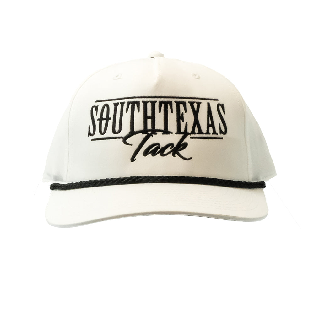 South Texas Tack Apparel Hats South Texas Tack Apparel 258 Cap White and Black Rope with STT R to R Logo