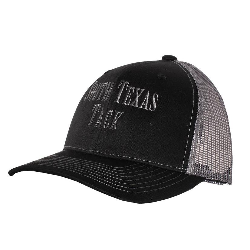 South Texas Tack Apparel Hats South Texas Tack  Black Grey Mesh Back Cap