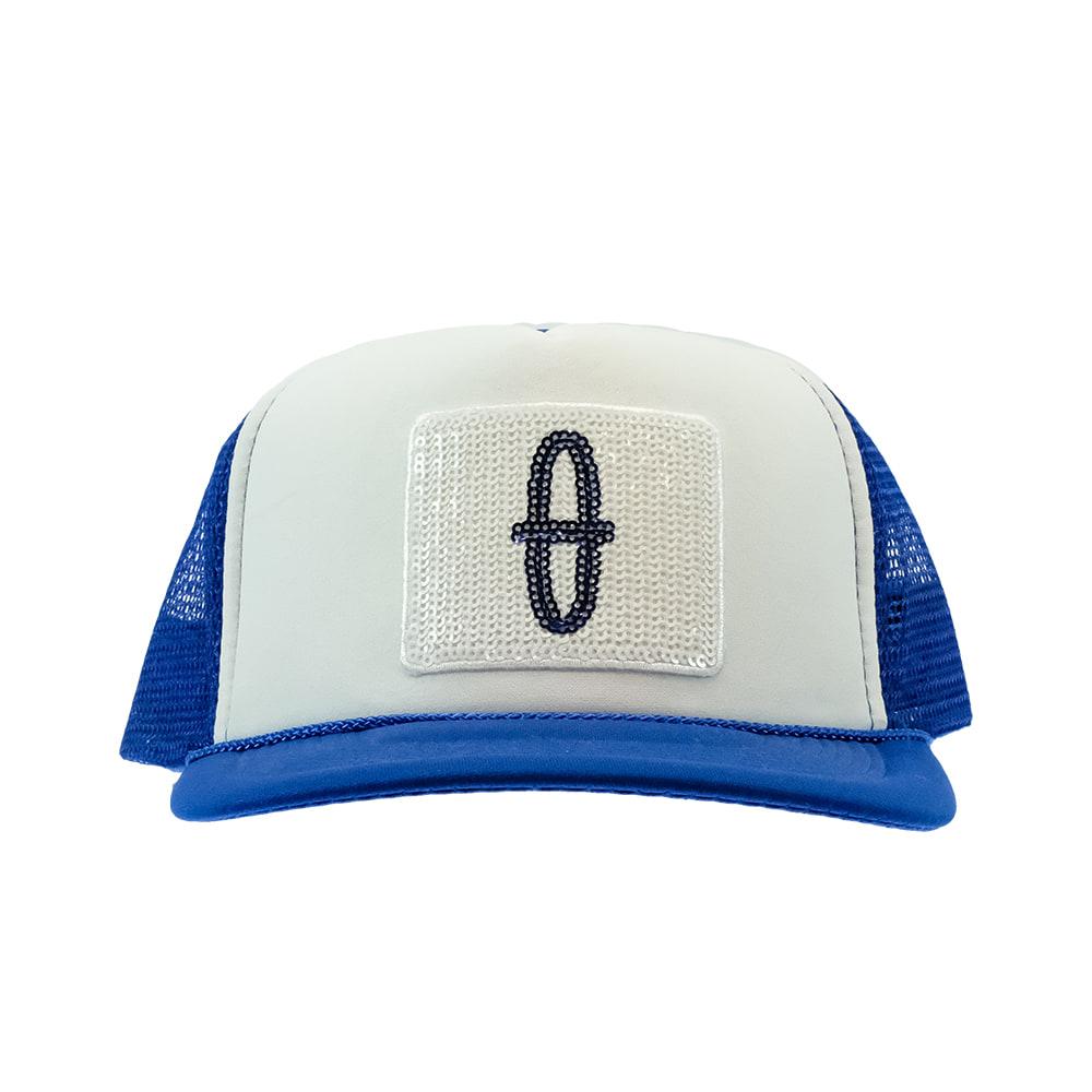 South Texas Tack Apparel Hats White Royal / Osfa Bar Nothin Hat Co.  Sequin Patch Royal and White Mesh Back Cap