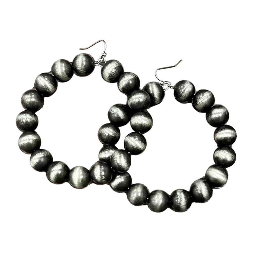 South Texas Tack Apparel Jewelry 12mm Faux Navajo Bead Hoop Earrings