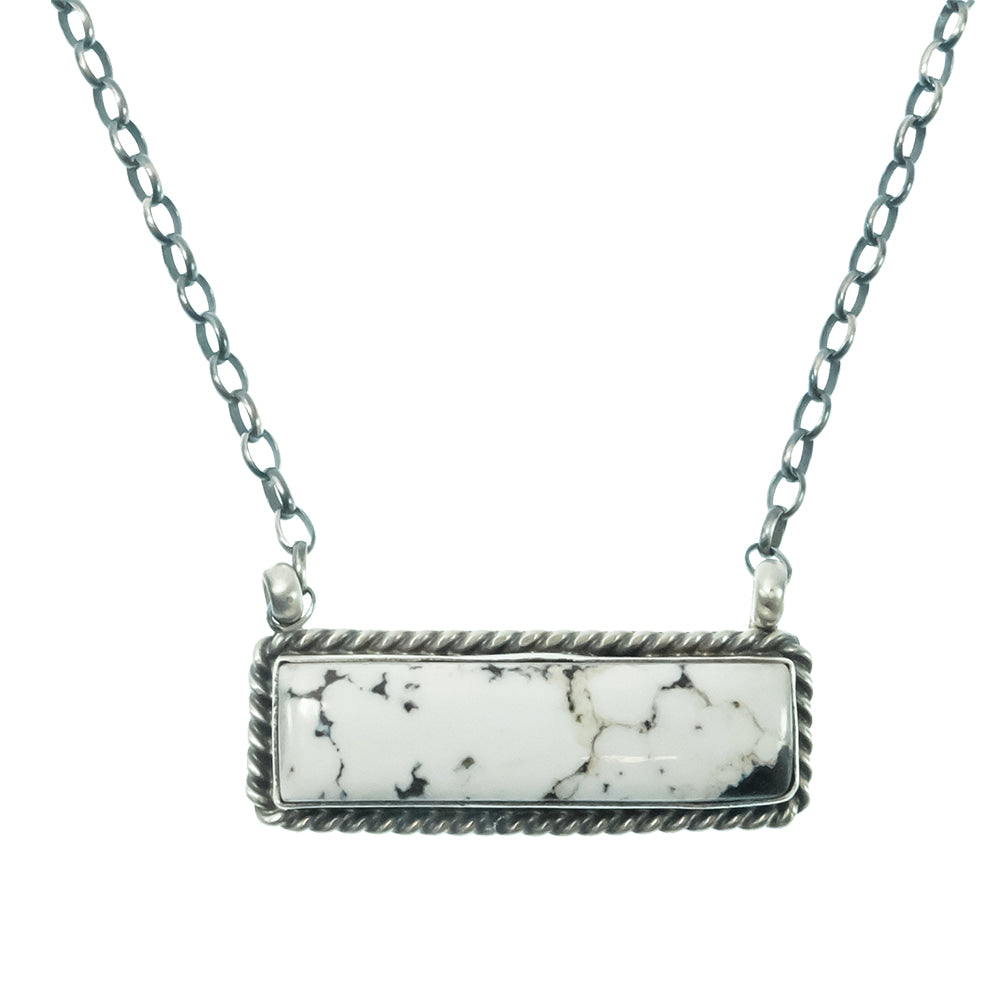 South Texas Tack Apparel Jewelry 16 Inch Alfred Martinez White Buffalo Native American Navajo Sterling Silver Necklace