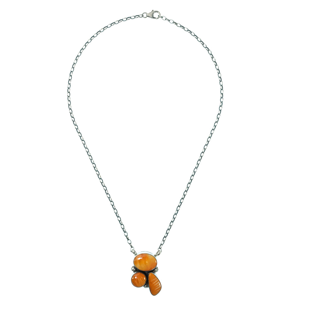 South Texas Tack Apparel Jewelry 16 Inch Sharyl Kee Sterling Silver Spiny Oyster Native American Navajo Necklace