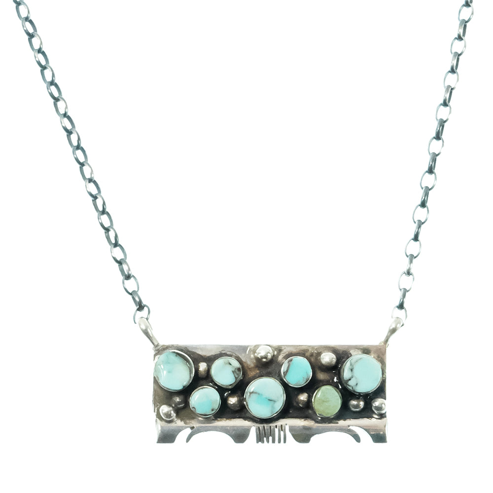 South Texas Tack Apparel Jewelry 16 Inch Steve Francisco Native American Navajo Kingman Turquoise Sterling Silver Necklace