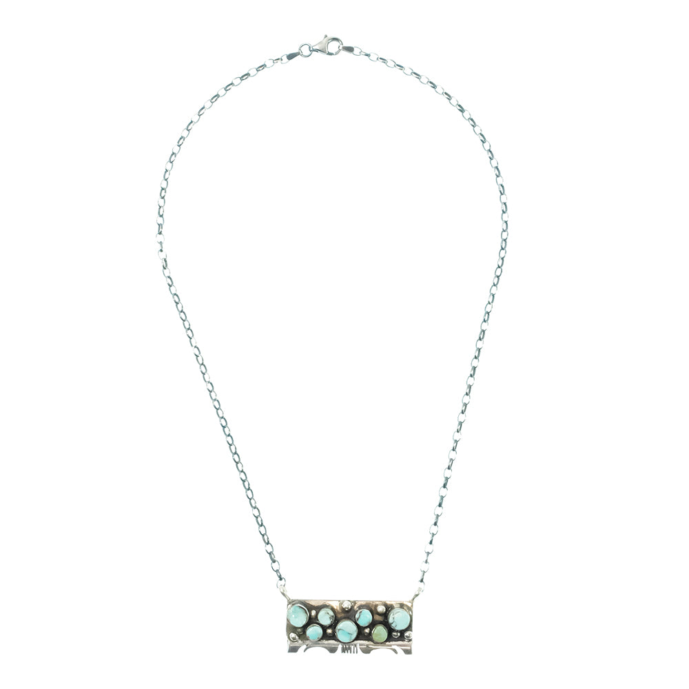 South Texas Tack Apparel Jewelry 16 Inch Steve Francisco Native American Navajo Kingman Turquoise Sterling Silver Necklace
