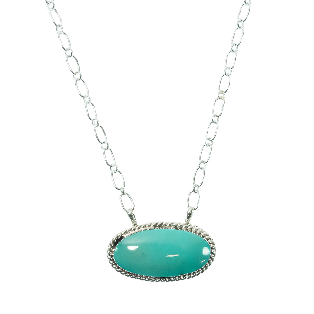 South Texas Tack Apparel Jewelry 18 Inch Sadie Jim Native American Navajo Sterling Silver With Turquoise Pendant Necklace