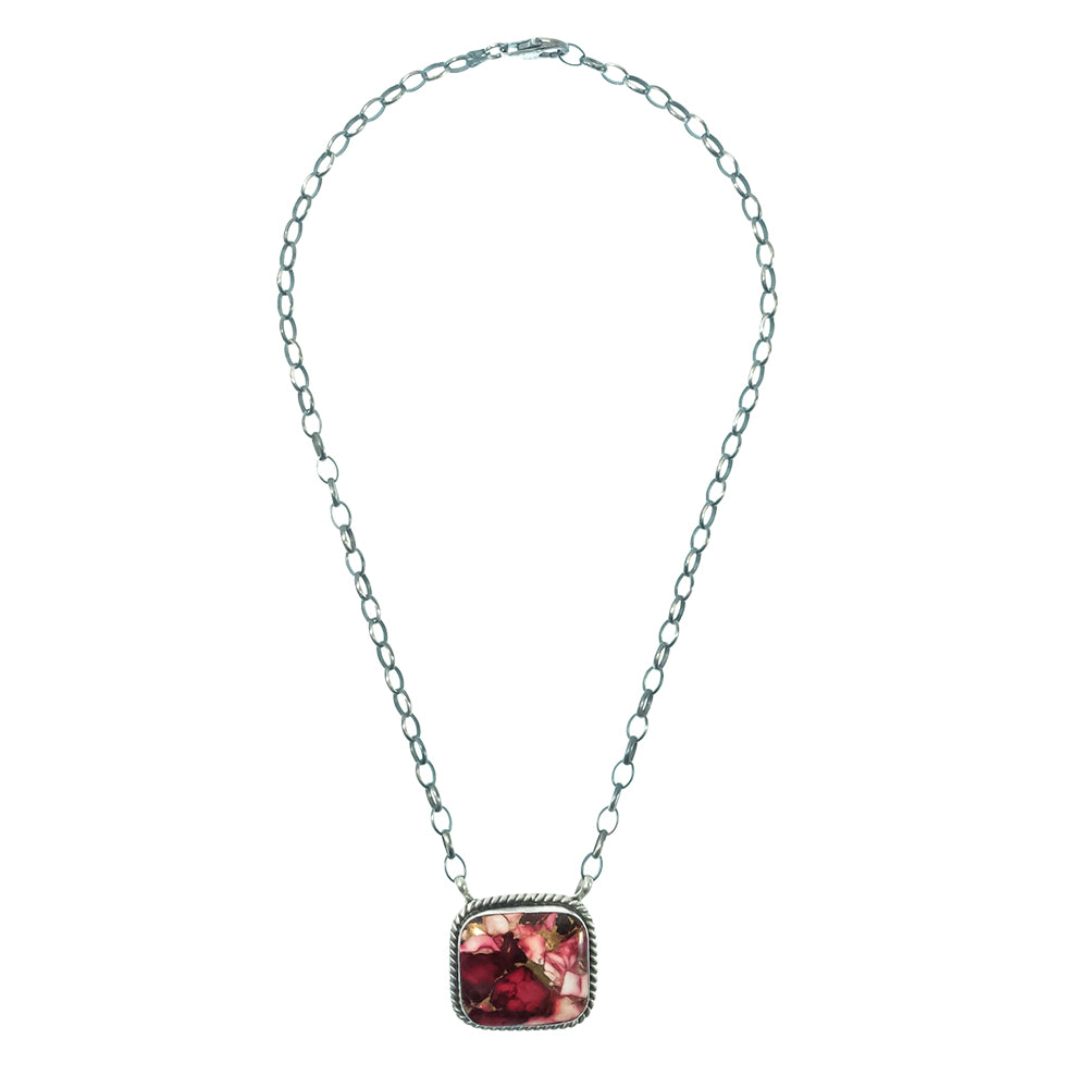 South Texas Tack Apparel Jewelry 20 Inch Alfred Martinez Native American Navajo Turquoise Compressed Sterling Silver Necklace