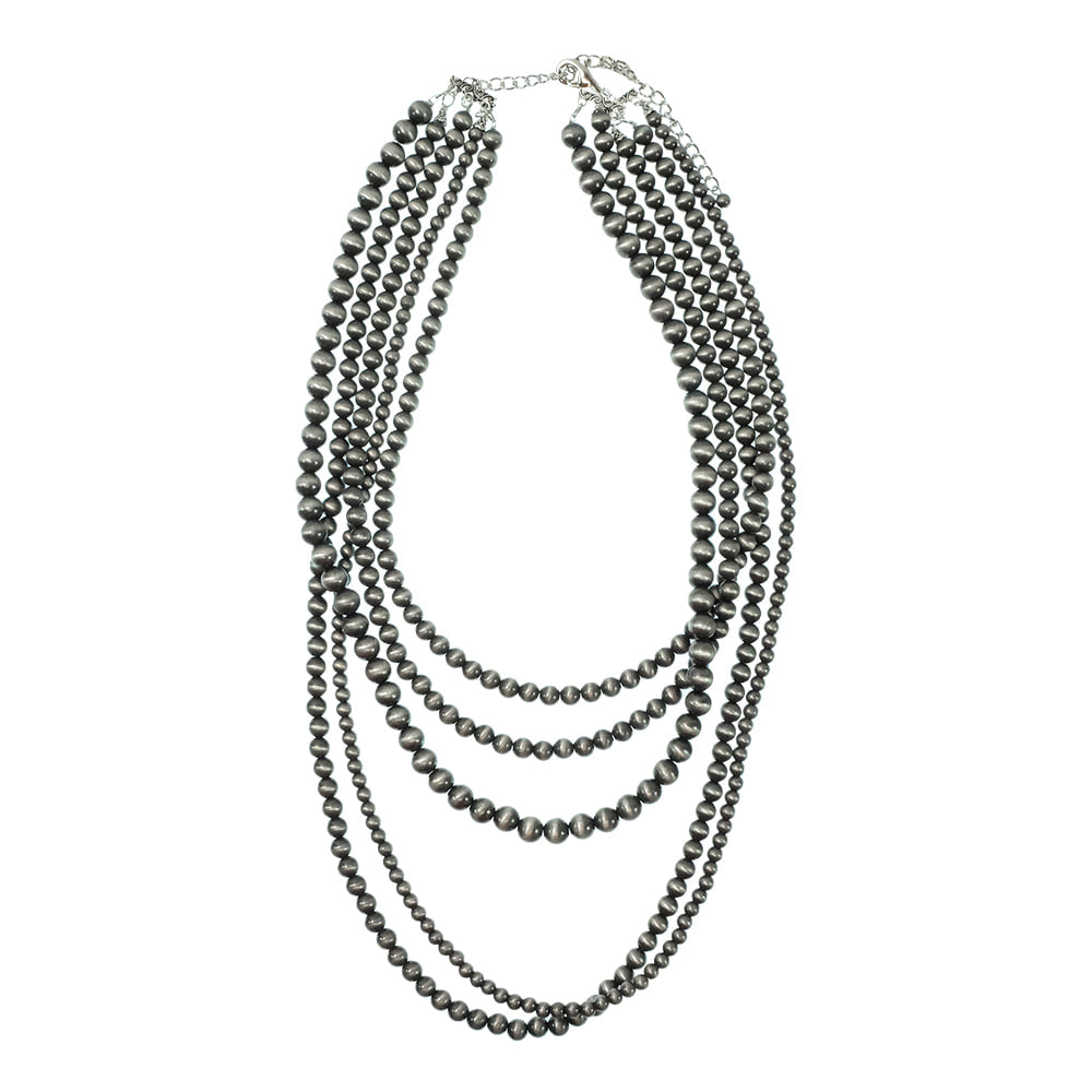 South Texas Tack Apparel Jewelry 22 Inch 5 Strand Faux Navajo Pearl Necklace 22"