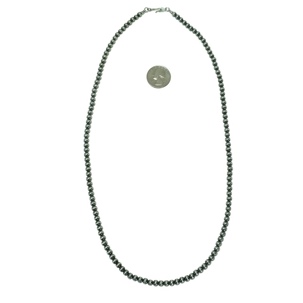 South Texas Tack Apparel Jewelry 26 Inch / Silver Navajo Pearl Necklace 5mm x 26inches