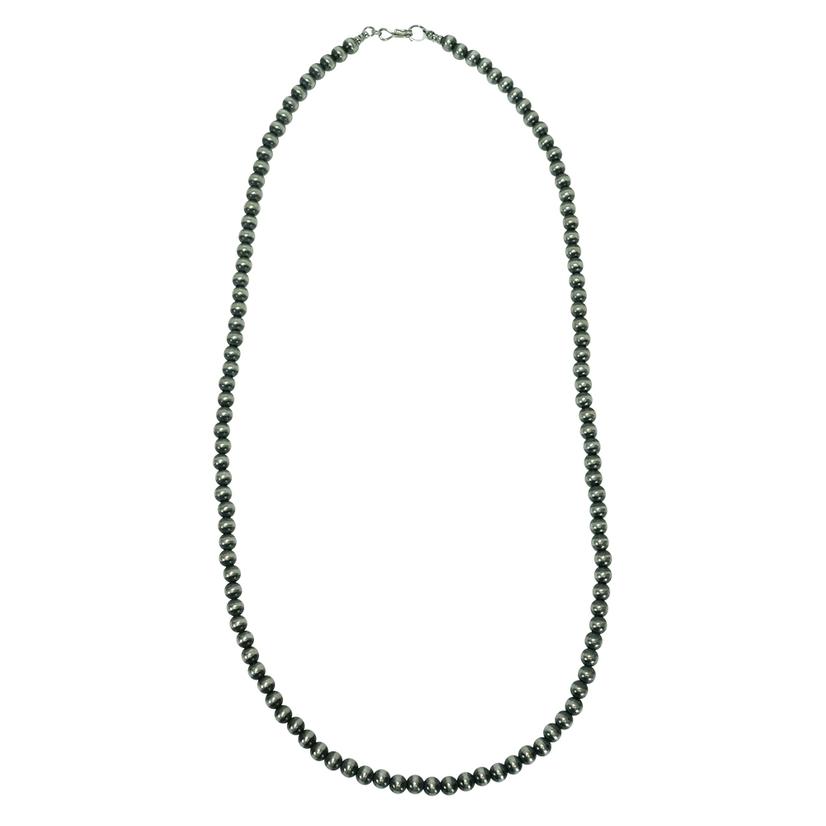 South Texas Tack Apparel Jewelry 26 Inch / Silver Navajo Pearl Necklace 6mm x 26inches