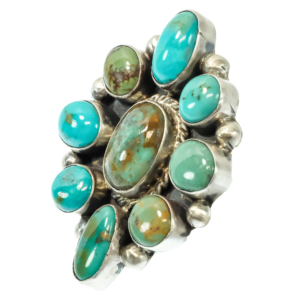 South Texas Tack Apparel Jewelry A.L. Native American Navajo Sterling Silver Kingman Turquoise Ring