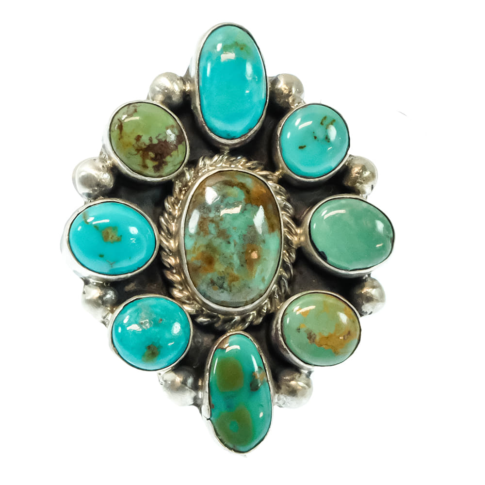 South Texas Tack Apparel Jewelry A.L. Native American Navajo Sterling Silver Kingman Turquoise Ring