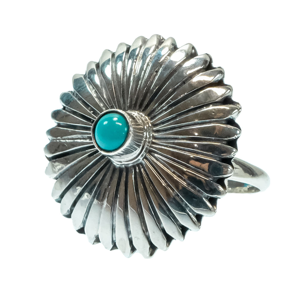 South Texas Tack Apparel Jewelry Alice R. Saunders Native American Navajo Sterling Silver Turquoise Ring